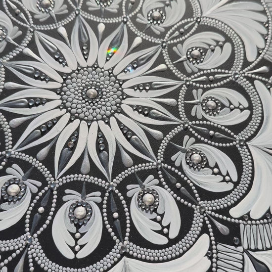 Decorative mandala with rhinestone embellishments 