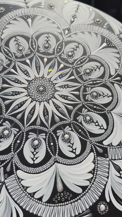 Decorative mandala with rhinestone embellishments 