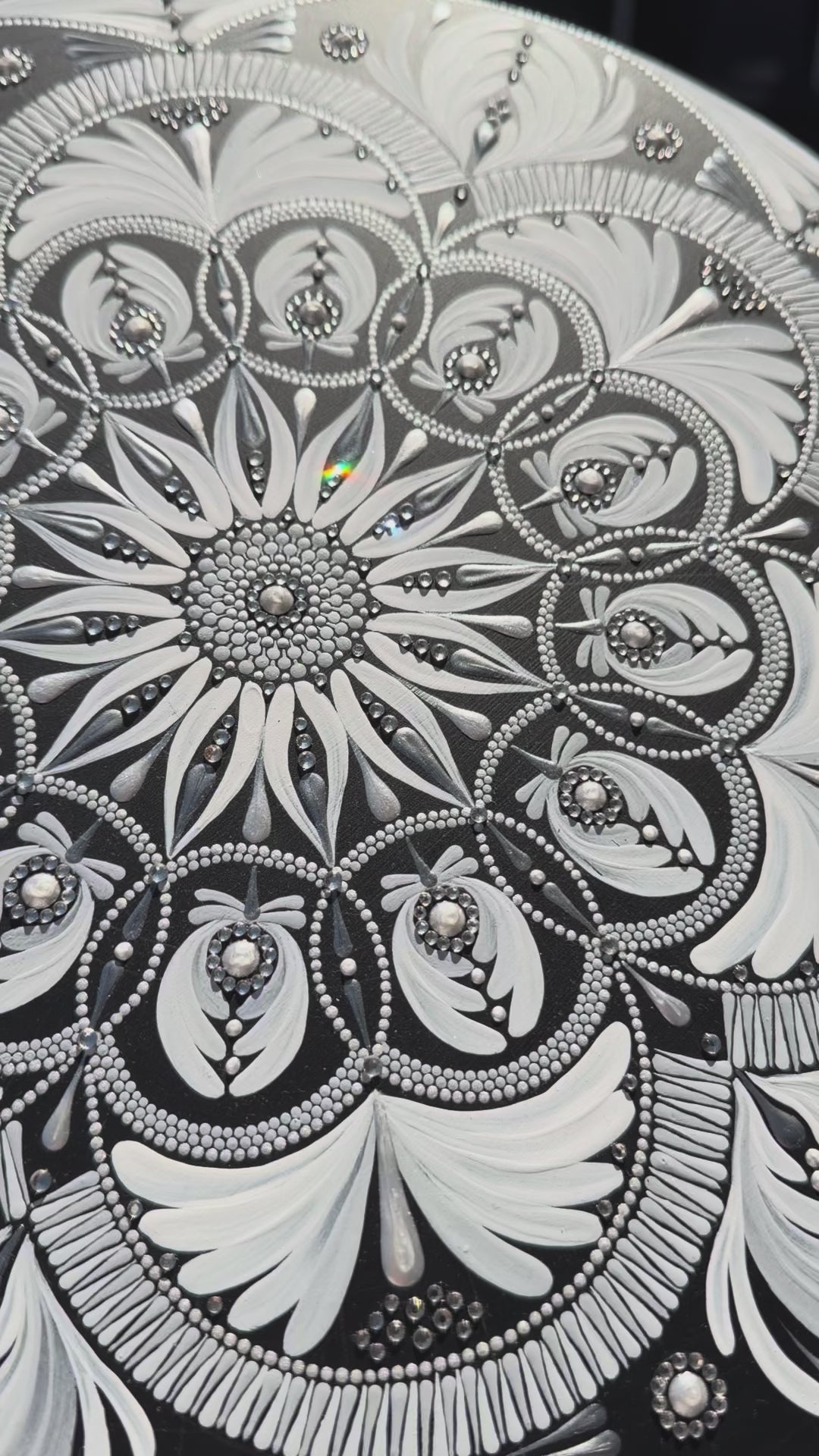 Decorative mandala with rhinestone embellishments 