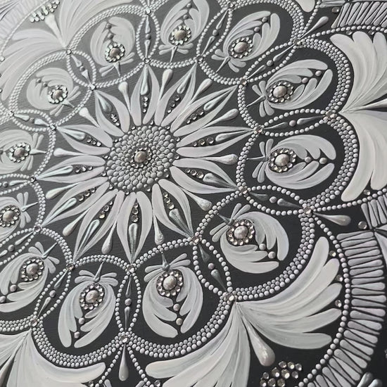 Decorative mandala with rhinestone embellishments 