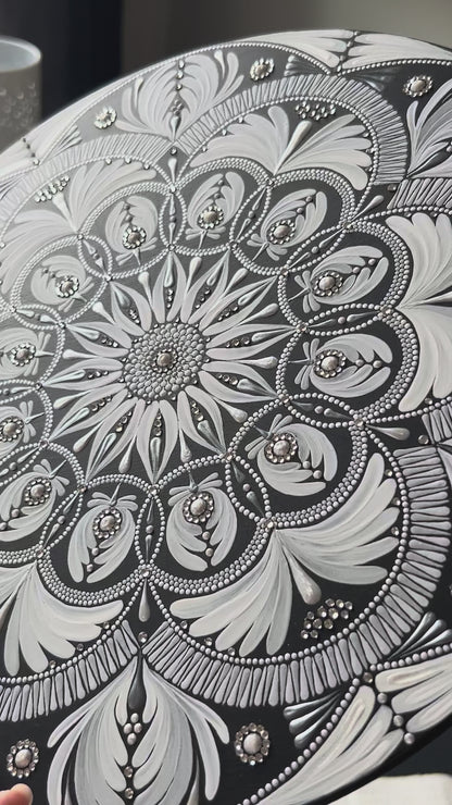 Decorative mandala with rhinestone embellishments 